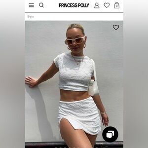 Princess Polly Kian Set in white ** NEVER WORN, NEW WITH TAGS**